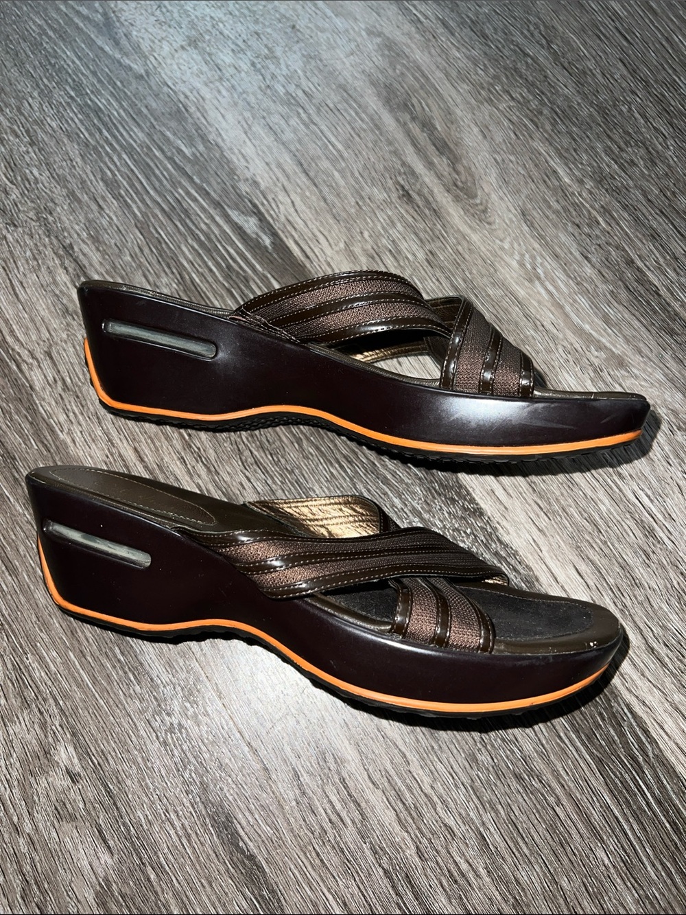 Cole Haan G Series Nike Air Women's Dark Brown Crossover Slip-On Sandals